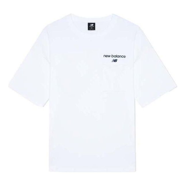 New Balance Logo Print T-Shirt Asia Sizing 'White Black' AMT22353-WT