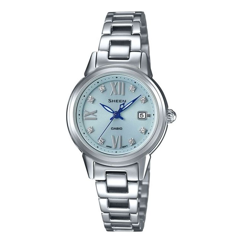 CASIO Waterproof SHEEN Solar Powered Blue DialSilver Strap Blue DialSilver Strap BlueSilver Analog SHE-4522D-2AUPR2021