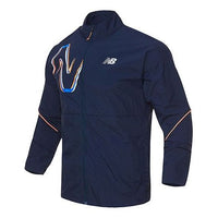 New Balance Graphic Impact Run Jacket Asia Sizing 'Blue Multi' AMJ21265-ECL