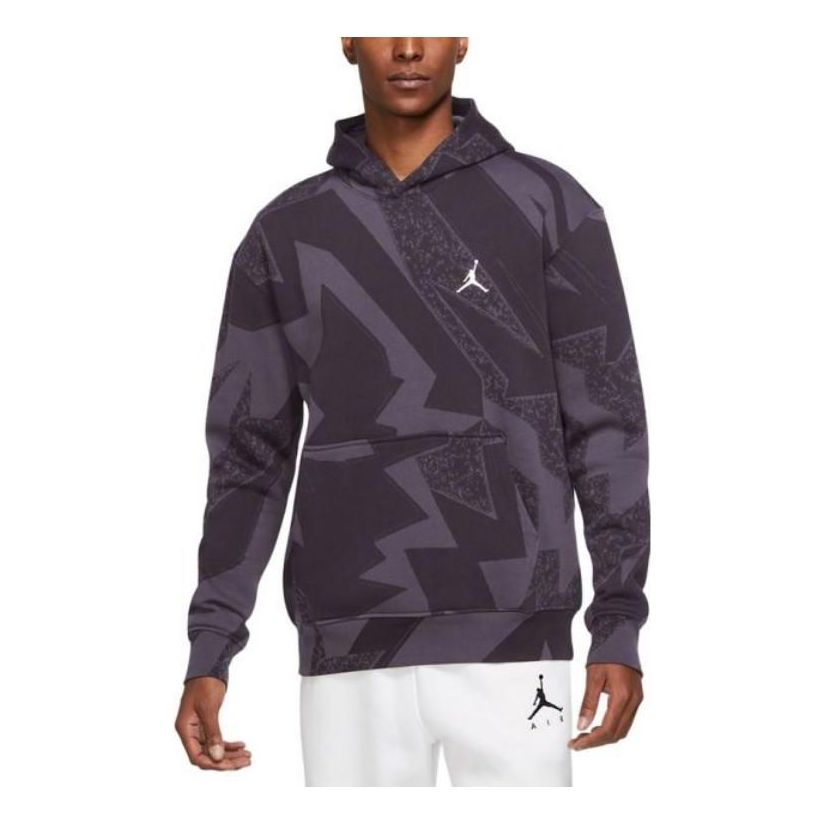 Jordan Back Basketball  Kangaroo Pocket Hooded Long Sleeves Hoodie Men's Purple DQ7507-045
