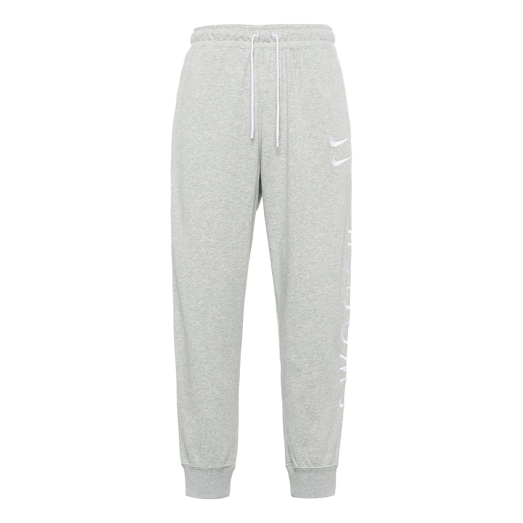 Nike Sportswear Swoosh Logo Slim Fit Bundle Feet Sports Long Pants Gray CU3932-050