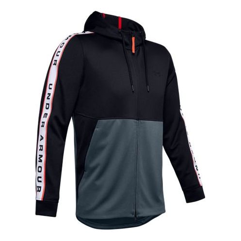 Men's Under Armour Alphabet Printing Hooded Jacket Black Gray 1345543-002