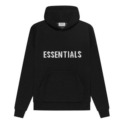 Fear of God Essentials SS21 Knit Logo Hoodie 'Black' FOG-SS21-625