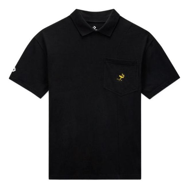 Converse x Peanuts Shapes Polo Shirt Asia Sizing 'Black' 10024381-A01
