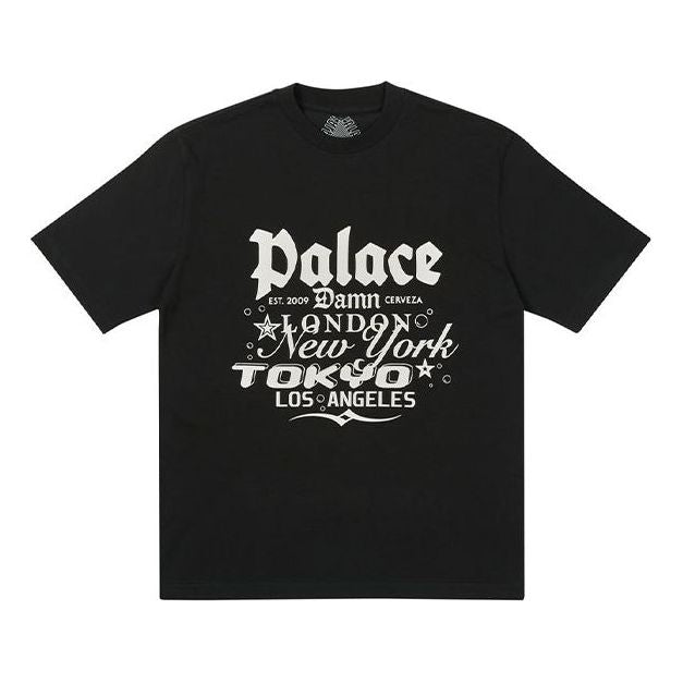 PALACE Classic Alphabet Printing Short Sleeve Unisex Black P20TS220