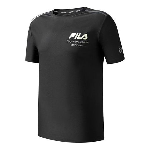 FILA Athletics Sports Running Printing Logo Round Neck Knit Short Sleeve Black A51M112101F-BK