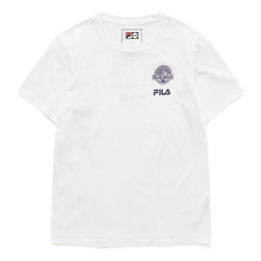 (WMNS) Fila FUSION Casual Sports Loose Knit Short Sleeve White T11W128103F-WT