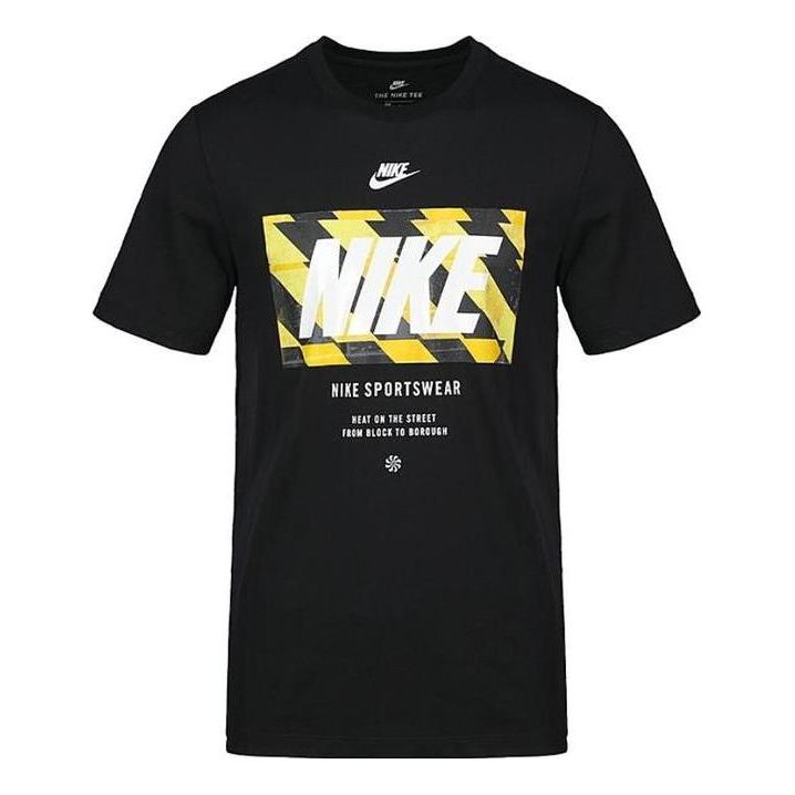 Nike Logo Sportswear T-Shirt 'Black Yellow' 928355-010