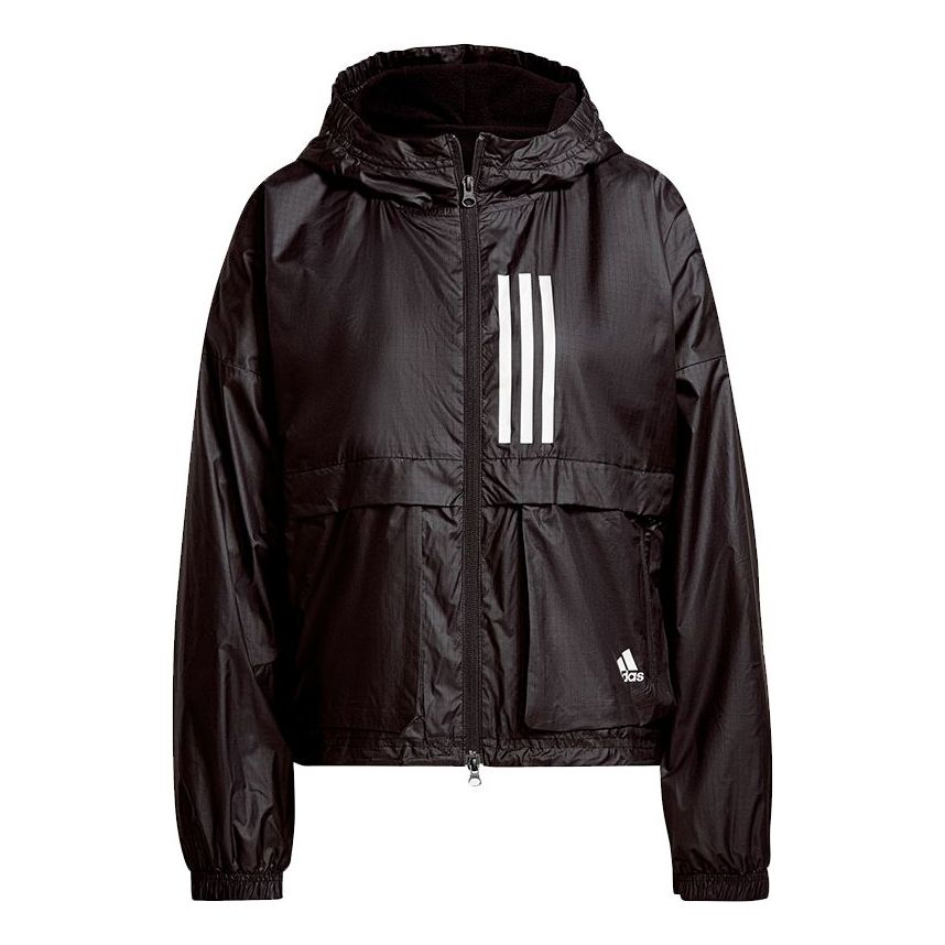 (WMNS) adidas WND.RDY Sports Jacket Asia Sizing 'Black White' GT3723