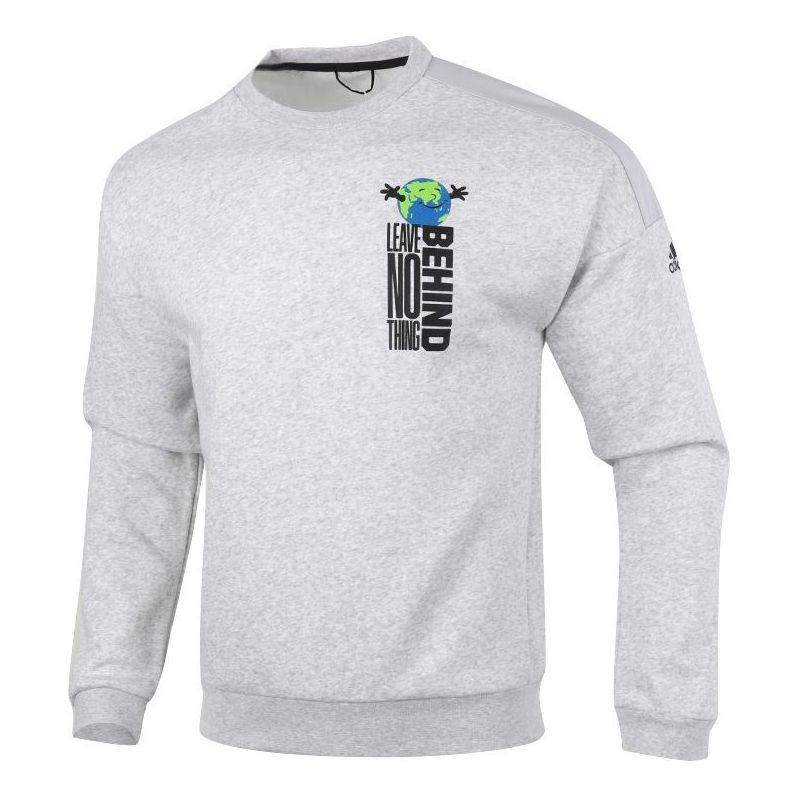 adidas Leave N B Sweat Sports Casual Knitted Hooded SweaterMen Light Grey GF0033