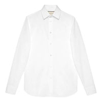 Gucci Button Sleeve Minimalistic Solid Color Slim Fit Long Sleeves Shirt White 625884-Z3854-9000