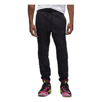 Men's Air Jordan Solid Color Printing Logo Lacing Bundle Feet Sports Pants/Trousers/Joggers Black DQ7320-010