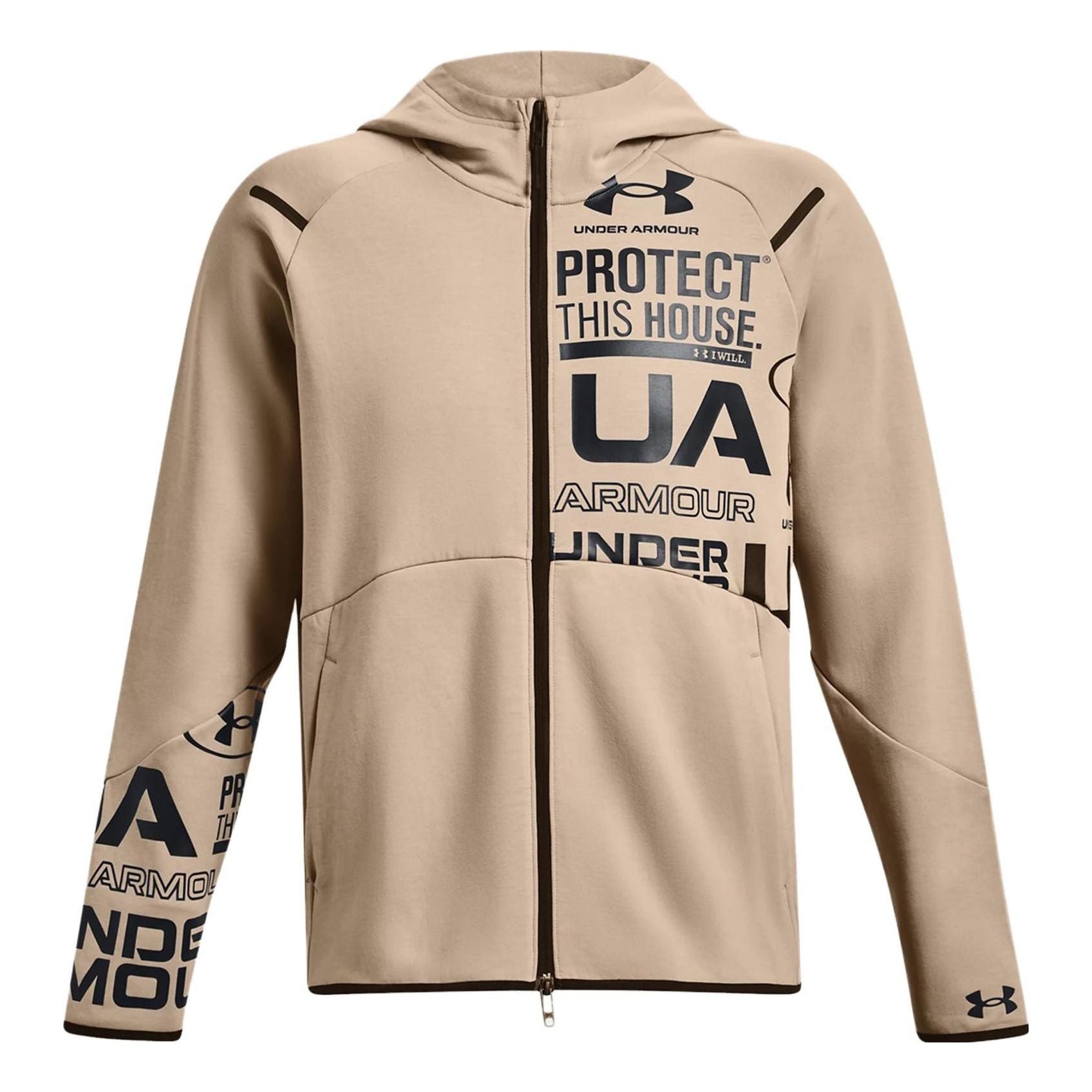 Under Armour Unstoppable Fleece Graphic Full-Zip Jacket 'Beige' 1382281-236