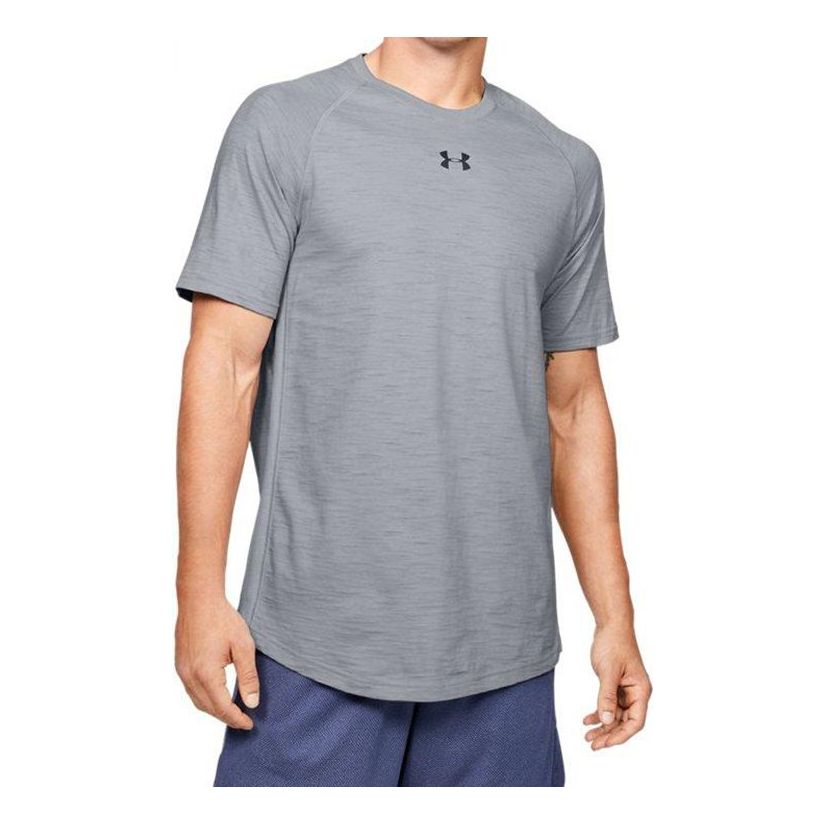 Men's Under Armour Charged Cotton Training Sports Short Sleeve Gray 1351570-011