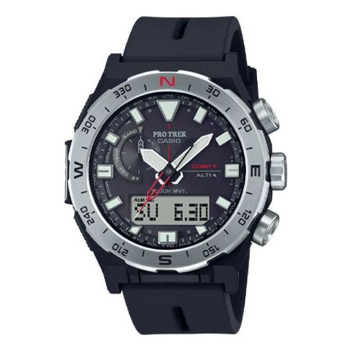 CASIO Waterproof Sports Shockproof Solar Powered Mens Black Analog/Digital Combo PRW-6800-1JF