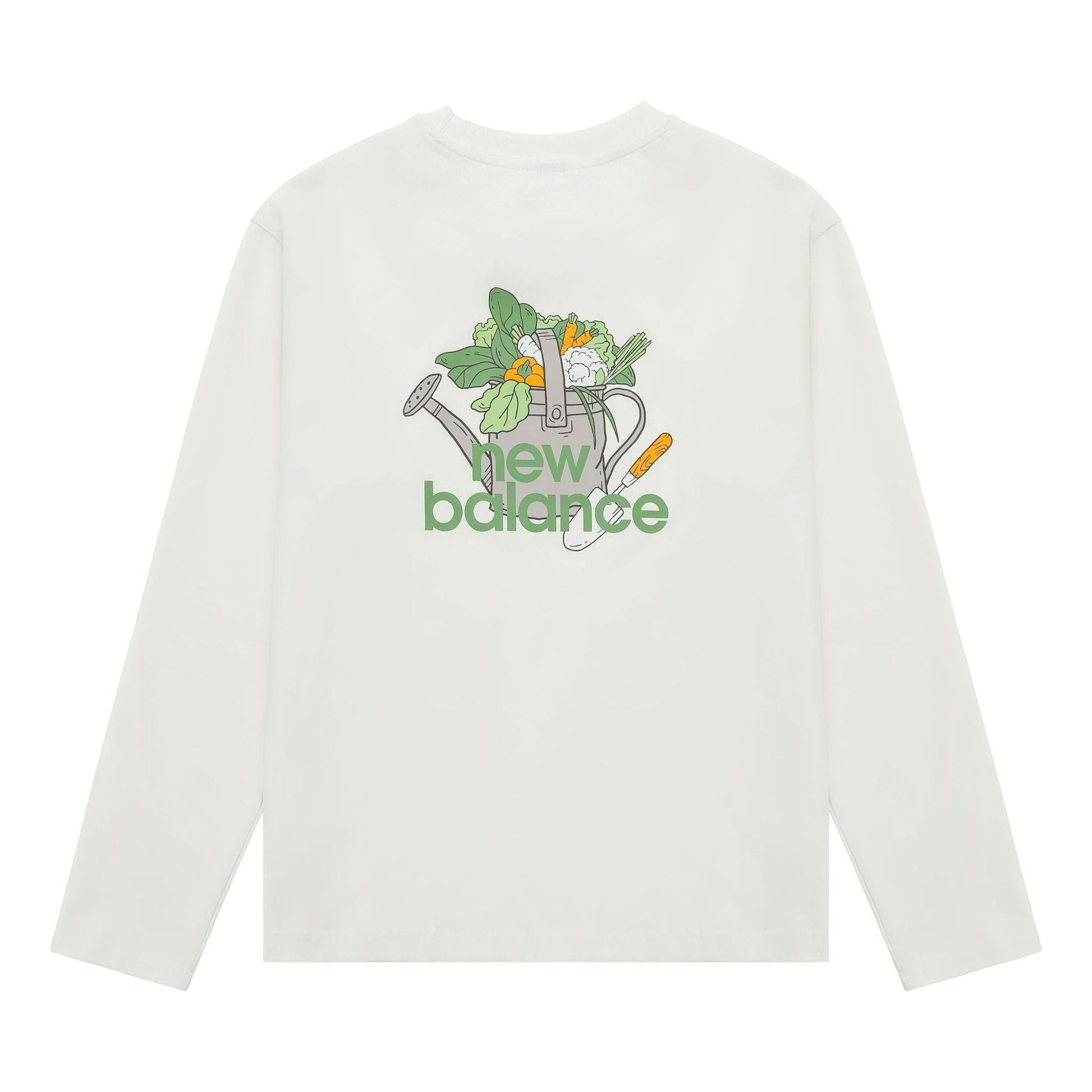 New Balance Logo Graphic Print Top Asia Sizing 'White Green' AMT31329-CIC