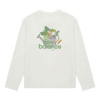 New Balance Logo Graphic Print Top Asia Sizing 'White Green' AMT31329-CIC