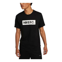 Men's Nike Small Cube Alphabet Round Neck Short Sleeve Black T-Shirt DR7732-010