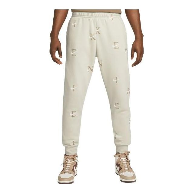 Nike Sportswear Club Printed Basketball Jogger Pants 'Light Bone' DV9611-072