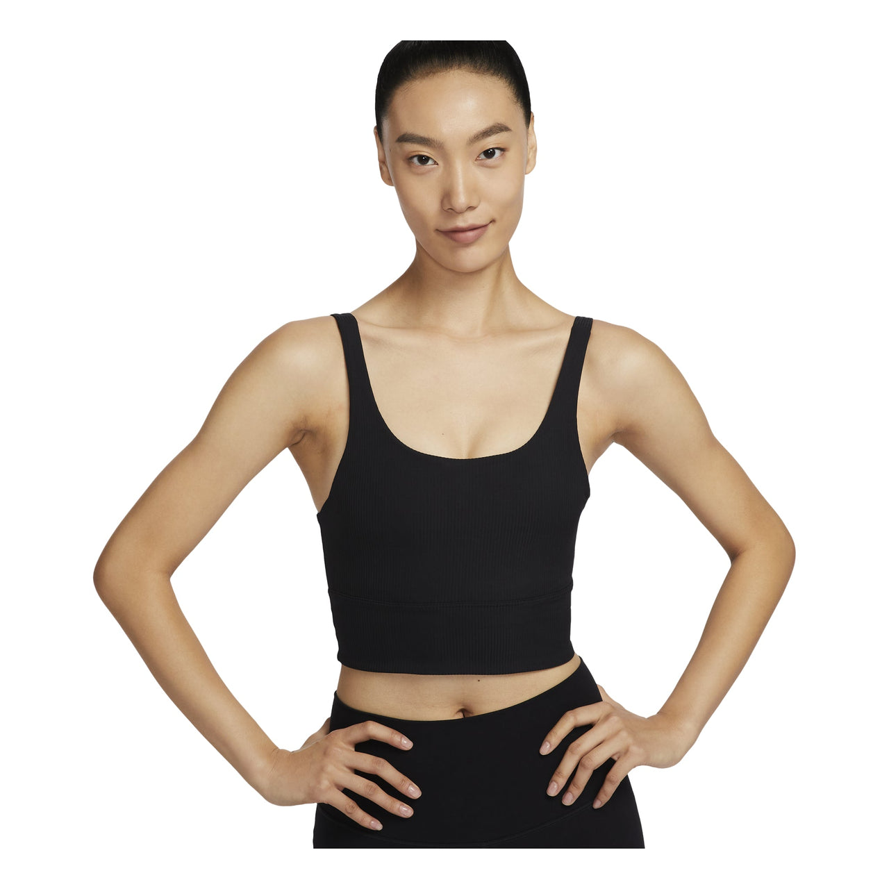 (WMNS) Nike Zenvy Rib Light-Support Padded Longline Sports Bra Asia Sizing 'Black' HF1543-010