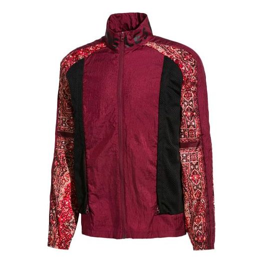 PUMA x LES BENJAMINS Crossover Casual Sports Stand Collar Printing Jacket Deep Red 578530-96