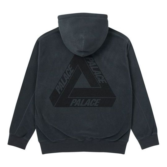 PALACE Back Logo Printing Pattern Hooded Long Sleeves Unisex Black P13PTF007