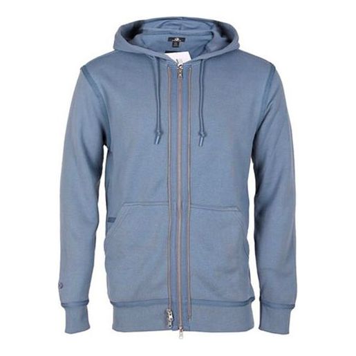 Men's Converse Casual Sports Zipper Hooded Cardigan Jacket Blue 10019463-A08