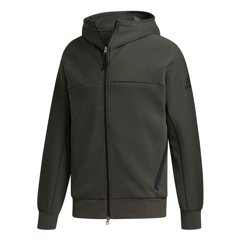 adidas O1 HTT Music Logo Casual Sports Hooded Jacket Brown FM9387
