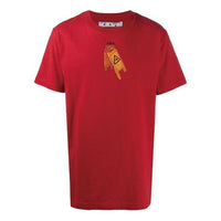 Off-White Pascal Logo Skeleton Large Printing Short Sleeve Red OMAA027F20FAB0032510