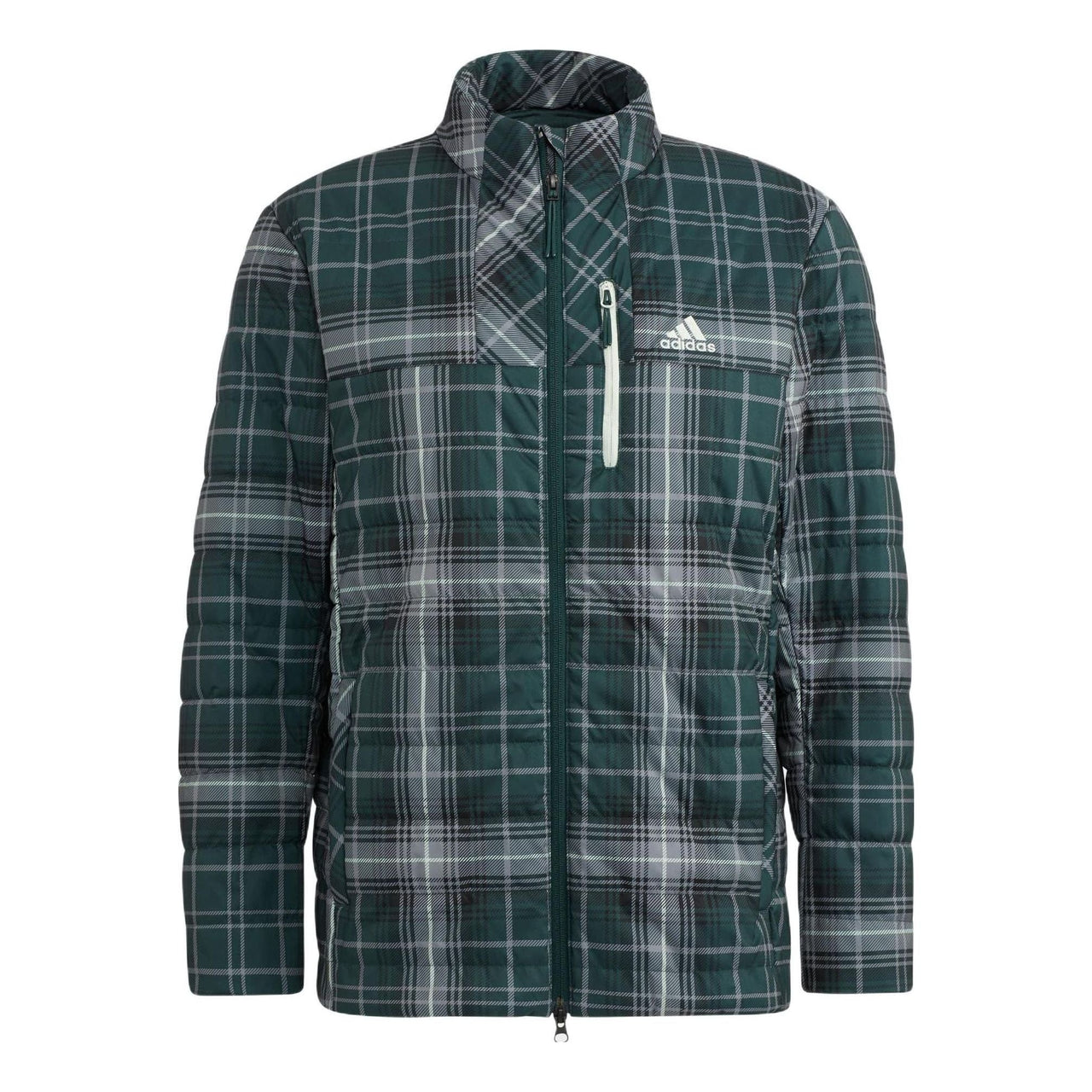 adidas Tartan Check Padded Jacket Asia Sizing 'Green Teal' HG8218
