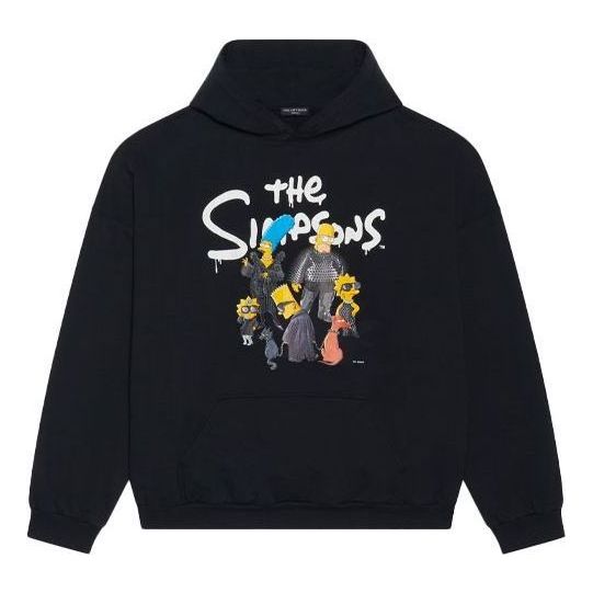 Balenciaga x THE SIMPSONS Cotton Hoodie Wide Fit 'Black' 675003TLVG81000
