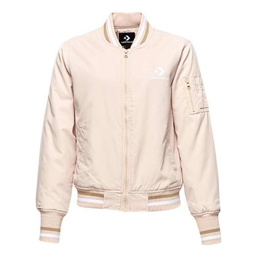 (WMNS) Converse Baseball Jacket Asia Sizing 'Beige' 10017469-A02