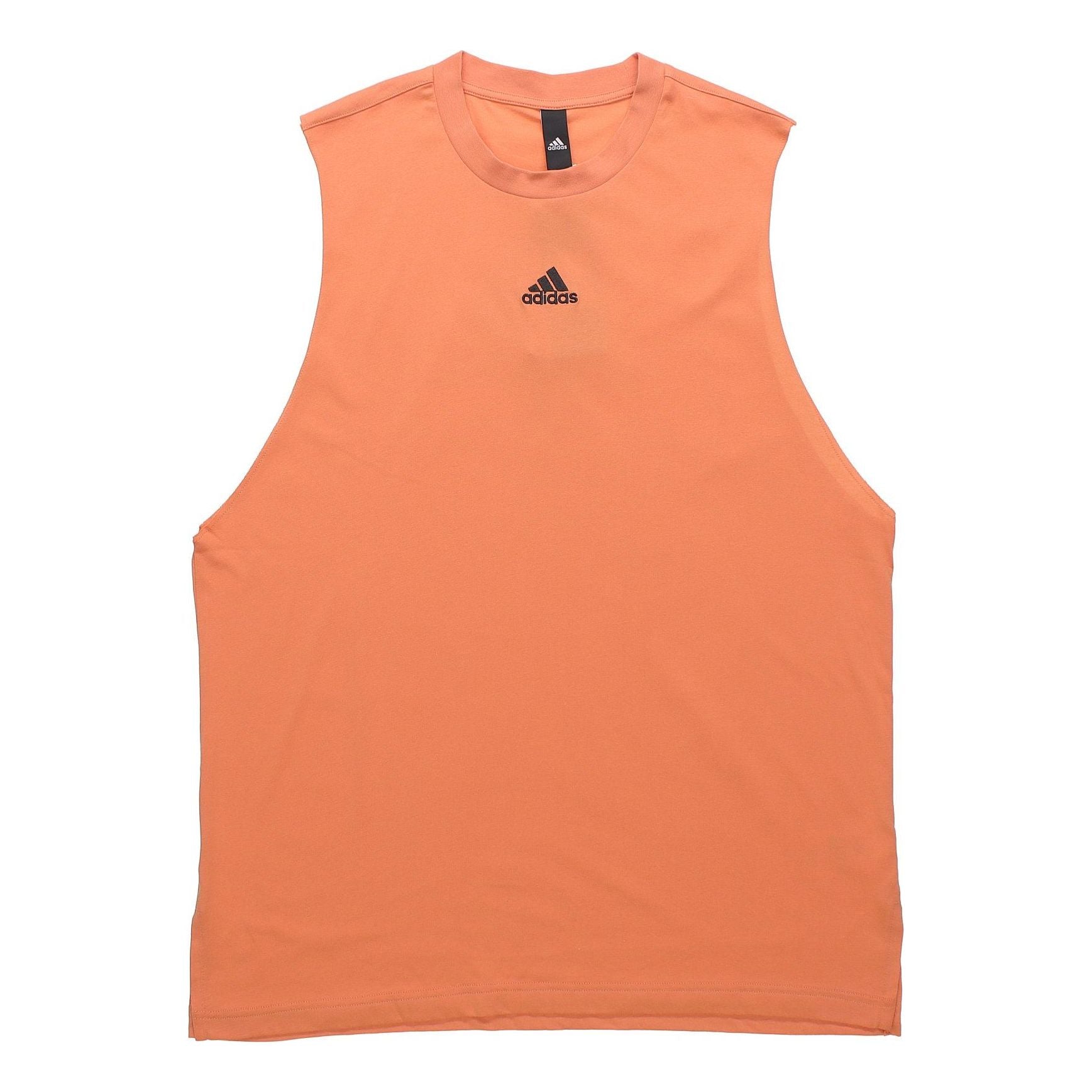 adidas Round Neck Logo Sports Vest Khaki Brown H54037