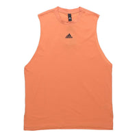 adidas Round Neck Logo Sports Vest Khaki Brown H54037