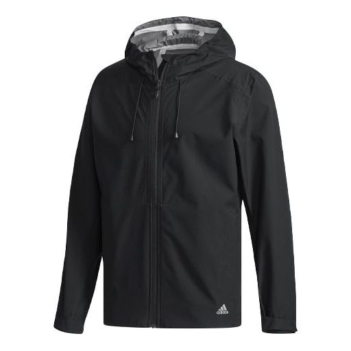 adidas Outdoor Sports waterproof hooded Interchange Jacket Black CV4862