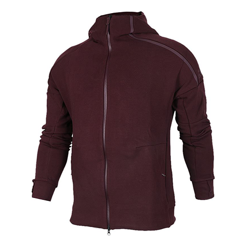 adidas Logo Printing Knit Hooded Jacket Red BQ6924