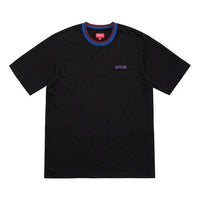 Supreme SS19 Split Rib S/S Top Round Neck Segmentation Two Color Short Sleeve Unisex Black SUP-SS19-984