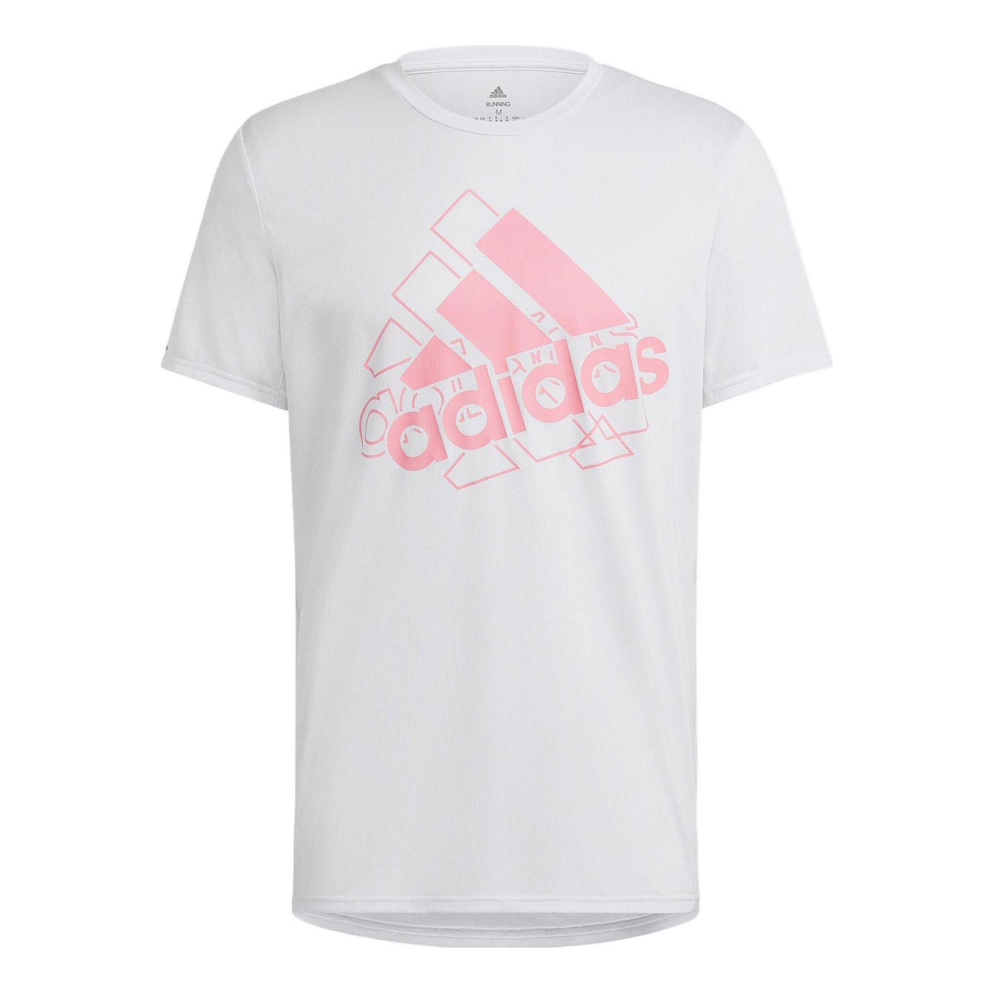 Men's adidas Logo Printing Round Neck Short Sleeve White T-Shirt HM3830
