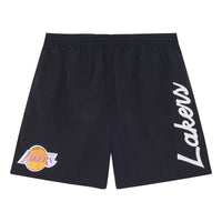 Mitchell & Ness x NBA Essential Nylon Shorts Black 'La Lakers ' PSHR4435-LALYYPPPBLCK