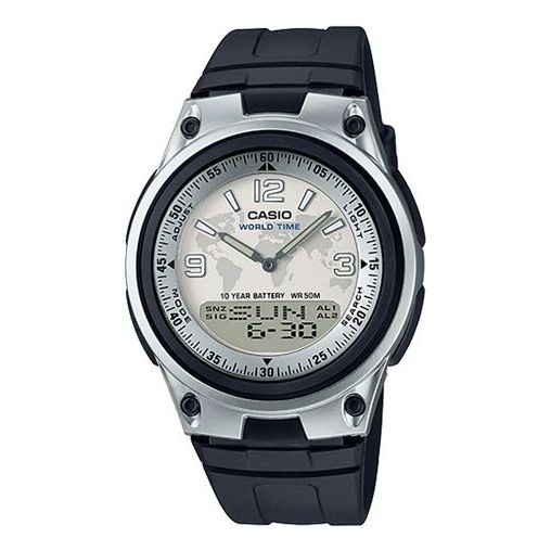 CASIO Waterproof Mens Black Analog/Digital Combo AW-80-7A2Q