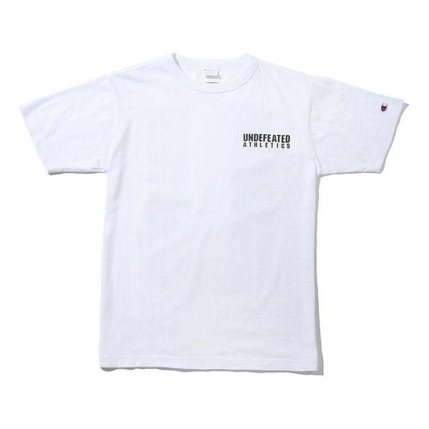 UNDEFEATED x CHAMPION Cooperation Commemorative Edition Back U Logo Short-sleeve Tee Men's White C8-P370-WHITE