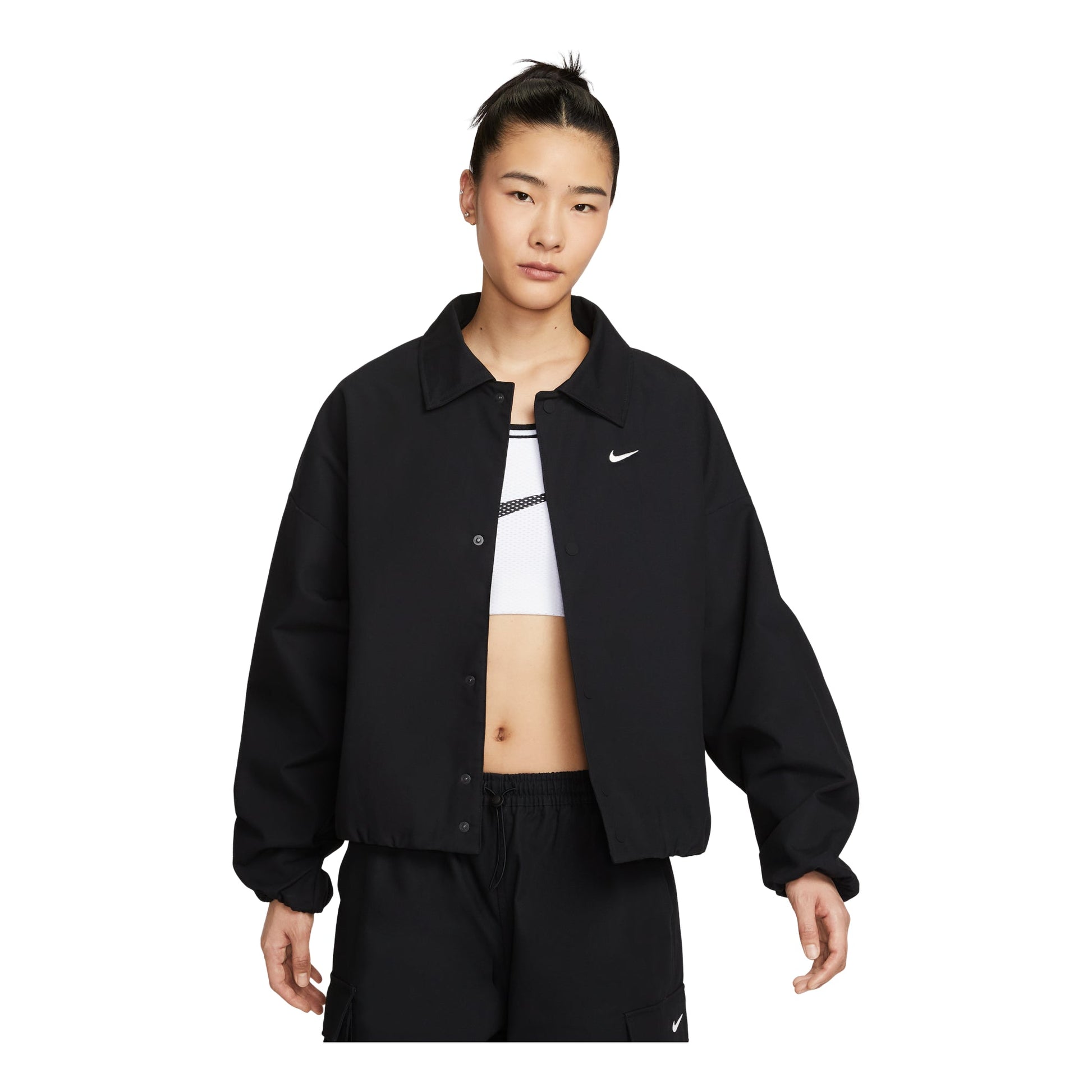 (WMNS) Nike Oversized Woven Jacket 'Black' HV1969-010