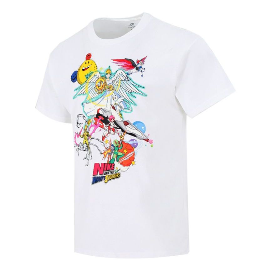 Men's Nike Sports Running Casual Printing Round Neck Short Sleeve White T-Shirt DM7917-100