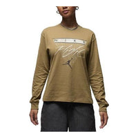 (WMNS) Air Jordan Long-Sleeve Graphic T-Shirt 'Brown' FD7205-395