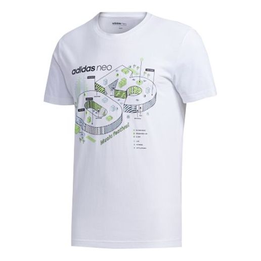 adidas neo M Faves Tee Sports Short Sleeve White FP7300