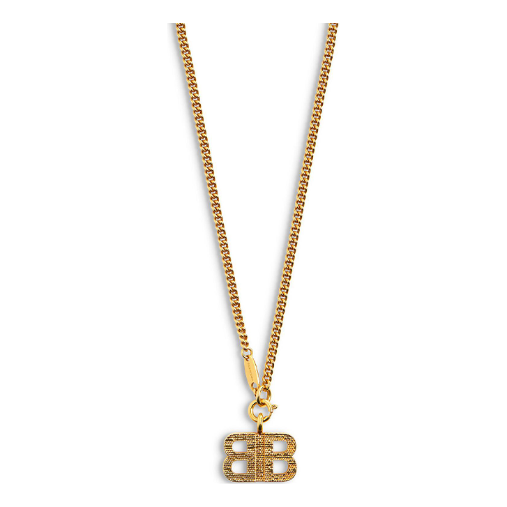Balenciaga Bb 2.0 Textured Necklace 'Gold' 782981TZ99G0705