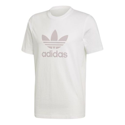 adidas originals Trefoil Alphabet Logo Printing Round Neck Short Sleeve White FK1351