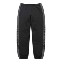 Supreme Jacquard Stripe Sweatpants 'Black Grey' SUP-SS24-043