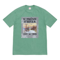 Supreme FW19 Week 17 DHiver Tee Winter Scene Printing Short Sleeve Unisex Gray Green SUP-FW19-10933