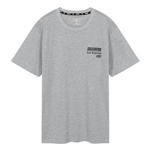 Men's Skechers Knit Round Neck Short Sleeve Gray L220M161-004F